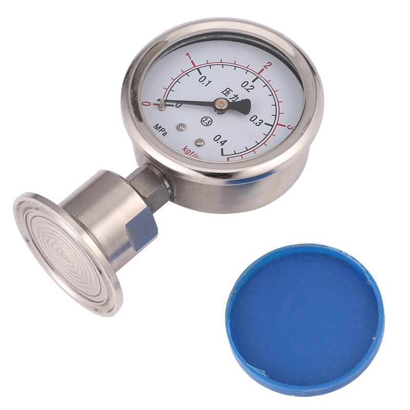 Manometer 0.4 Mpa Drie-Laags Membraan Manometer Rvs Valve Body Snelle Laden Filter