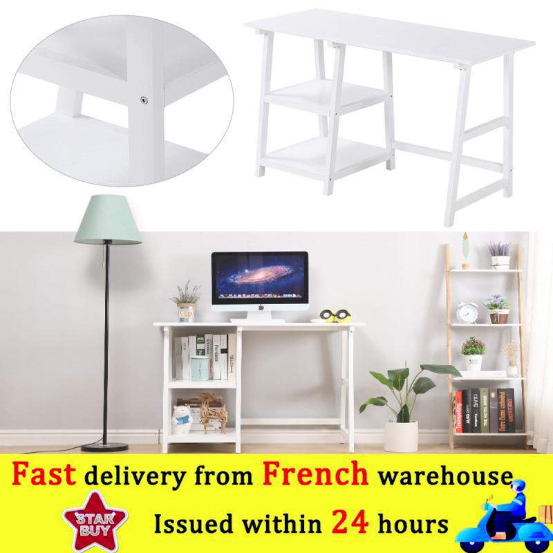 Duże drewniane biurko komputerowe biurko na laptopa stół robić pisania biurko szkolne z szufladami półki meble biurowe laptop stanowisko pracy Dom HWC