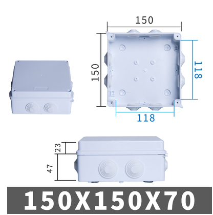 R type Plastic Waterproof Junction Box Outdoor Sealed RA series Monitoring Enclosure Case Electrical Distribution boxes: 150x150x70mm