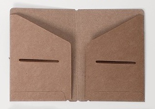 Traveler's Notebook Kraft Paper Pocker Business Card Holder Standard &amp; Passport Style File Folder