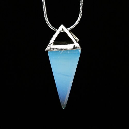 1pc farverige naturlige krystal mineral ornamenter konisk pyramide ædel vedhæng par vedhæng halskæde vedhæng: Opal