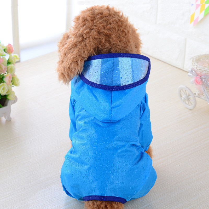 Hund Haustier Regenmantel Wasserdichte Kleidung Gesamt Bekleidung für Kleine Hunde Ich bin Freien Atmungsaktive Hoody Jacke Chihuahua Yorkie Regenmantel: Blau / XL
