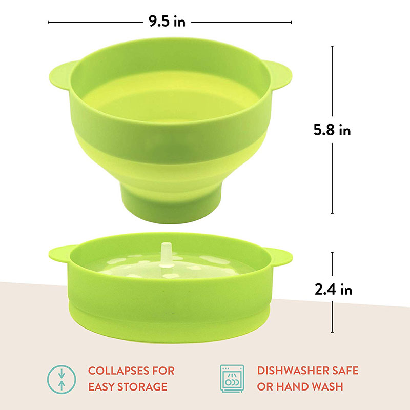 5pcs The Original Microwave Popcorn Popper, Silicone Popcorn Maker, Collapsible Bowl Free of PVC & BPA Free Blue