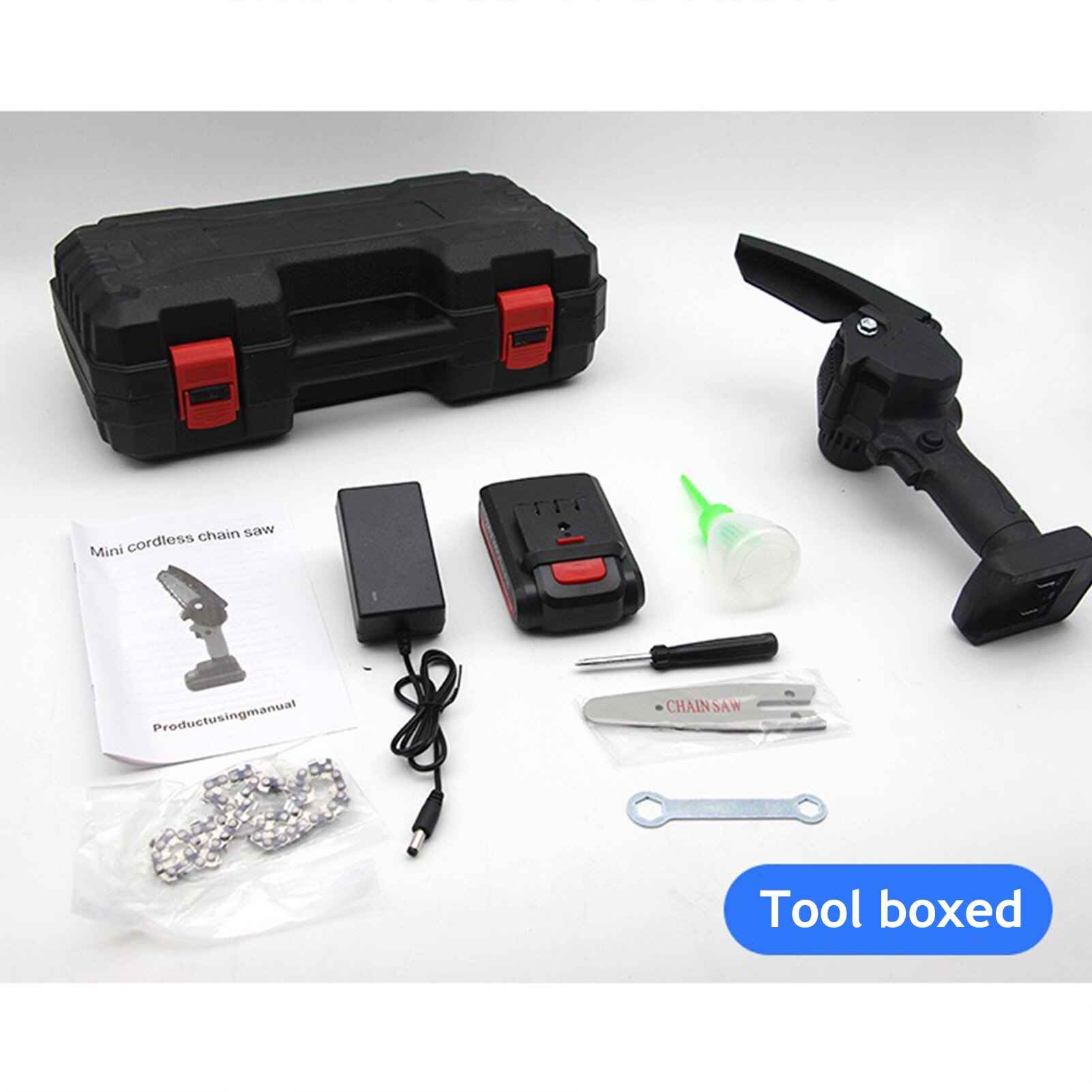 Mini Electric Chainsaw Cordless Handheld Pruning Saw Portable 21V Battery Woodworking Machine Home Garden Logging Power Tool