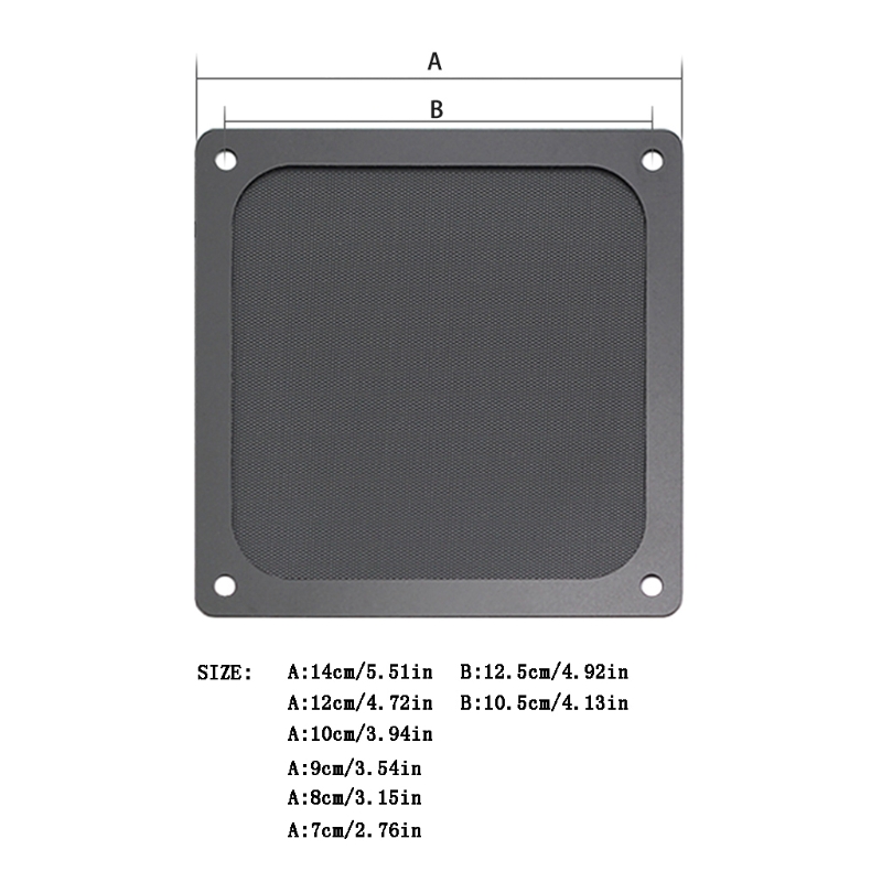 Filtre magnétique anti-poussière, maille de protection du ventilateur, grille avec trou pour PC, accessoires de ventilateur de refroidissement