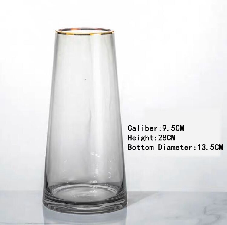 Nordic Glass Vase Flower Vase Tabletop Vase Flower Arranging Home Decoration: grey big