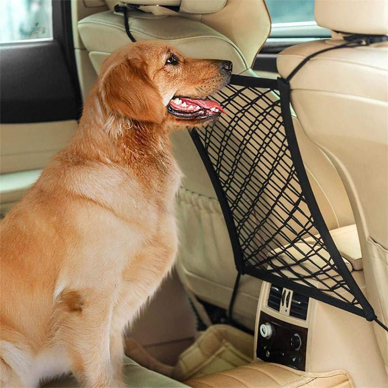 Car Pet Barrier Mesh Dog Car Safety Travel Isolation Net Vehicle Pet Car Back Seat Safety Barrier Mesh Pet Products