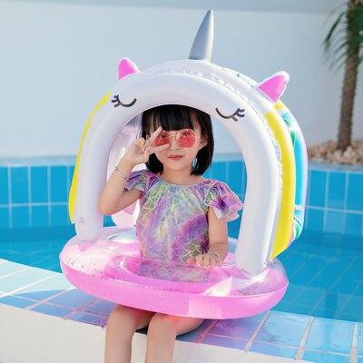 Flotador de flamenco para bebé, círculo hinchable, colchón hinchable para piscina con forma de unicornio, asiento de aire para niños, juguetes de agua: Gris oscuro