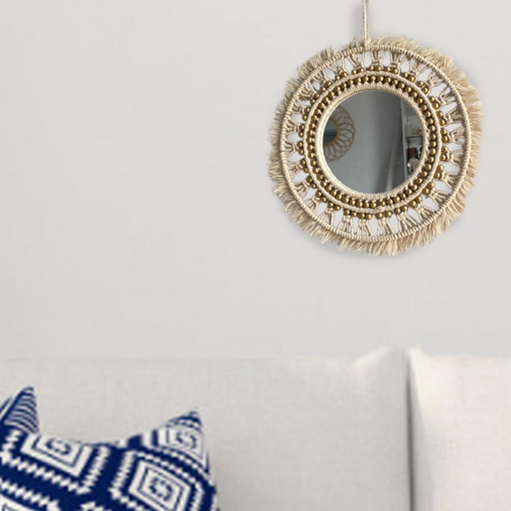 Dekorativ hängande vägg spegel konst dekoration rund sminkspegel dressing badrum vägghängande spegel