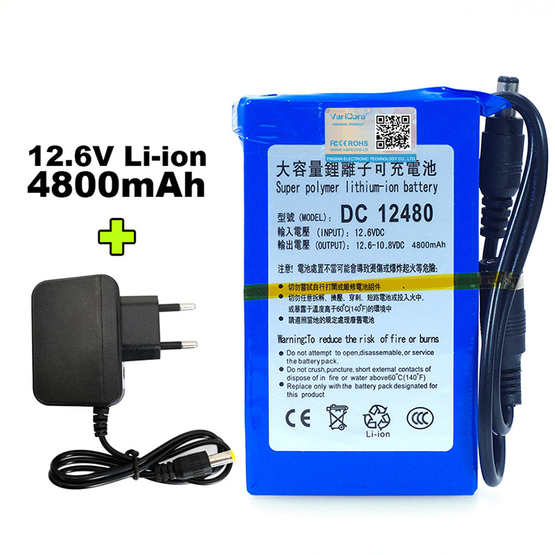 Batería de iones de litio VariCore, Universal, recargable 12V/11,1 V, capacidad 20000mAh 15000mAh 9800mAh 8000mAh 4800mAh, batería de 12,6 V: 4800mAh Set