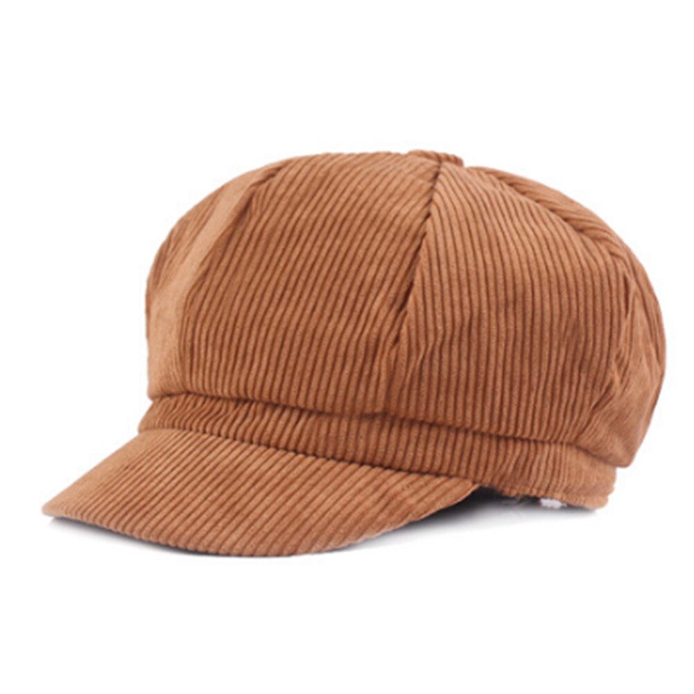 Sombrero a la para mujeres Gorras Planas Snapback Casquette sombrero de sol Octagonal gorro de caballero Newsboy boina gorra plana de invierno: Marrón