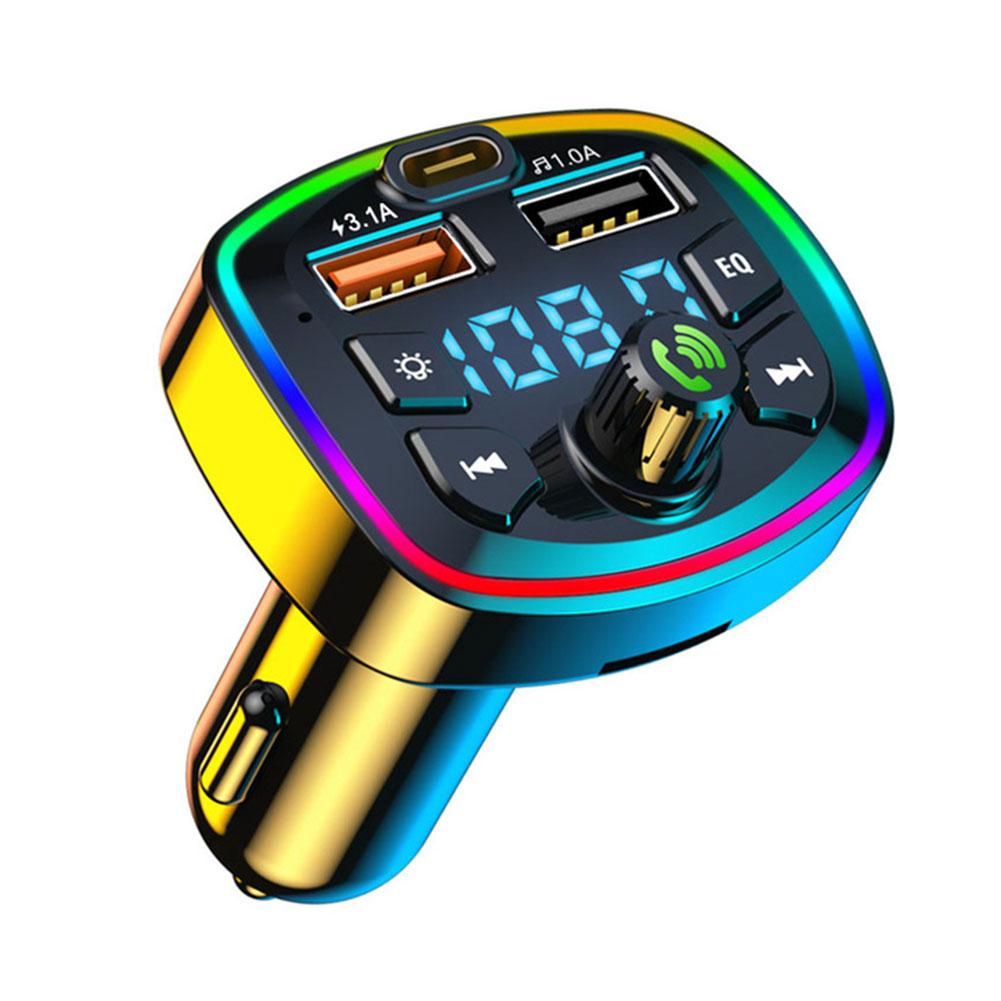 Bluetooth 5.0 Auto Fm Zender Usb Oplader Aux Handsfree Wireless Mp3 Speler Radio Voor Auto 'S Bluetooth Carkit Usb Autolader: Default Title