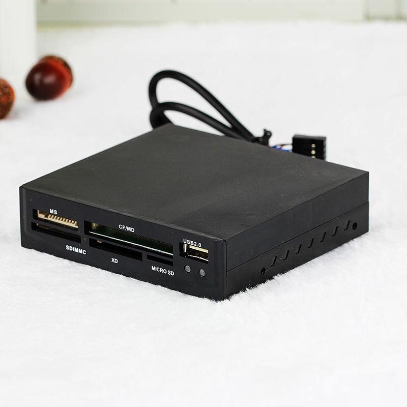 Usb 2.0 intern kortlæser alle  in 1 3.5 frontpanel t-flash sd mini micro sd tf mms ms  m2 cf xd hukommelseslæser læser usb 2 hub