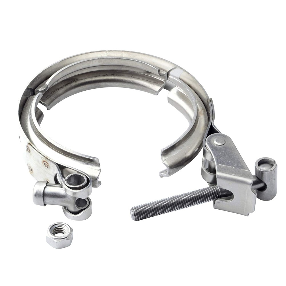 Zuczug 1.5 to 6.0 tommer quick release v band klemme rustfrit stål 304 udstødnings nedløbsrør - kun klemme uden flanger