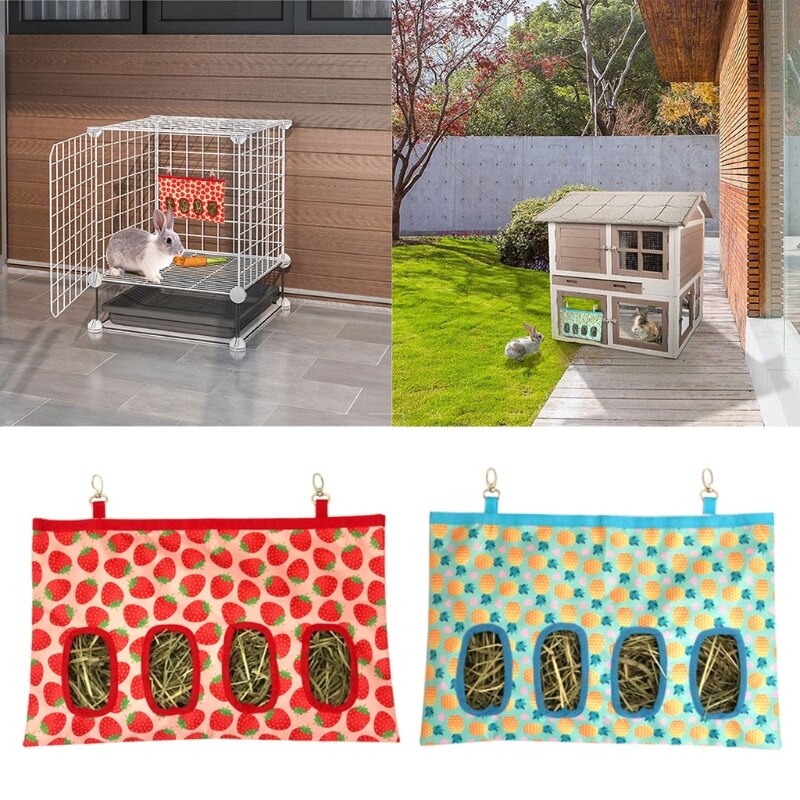 270F Konijn Hooi Feeder Zak Hooi Feeder Opslag Opknoping Voeden Tas Voor Kleine Dieren Hamsters 600D Oxford Doek