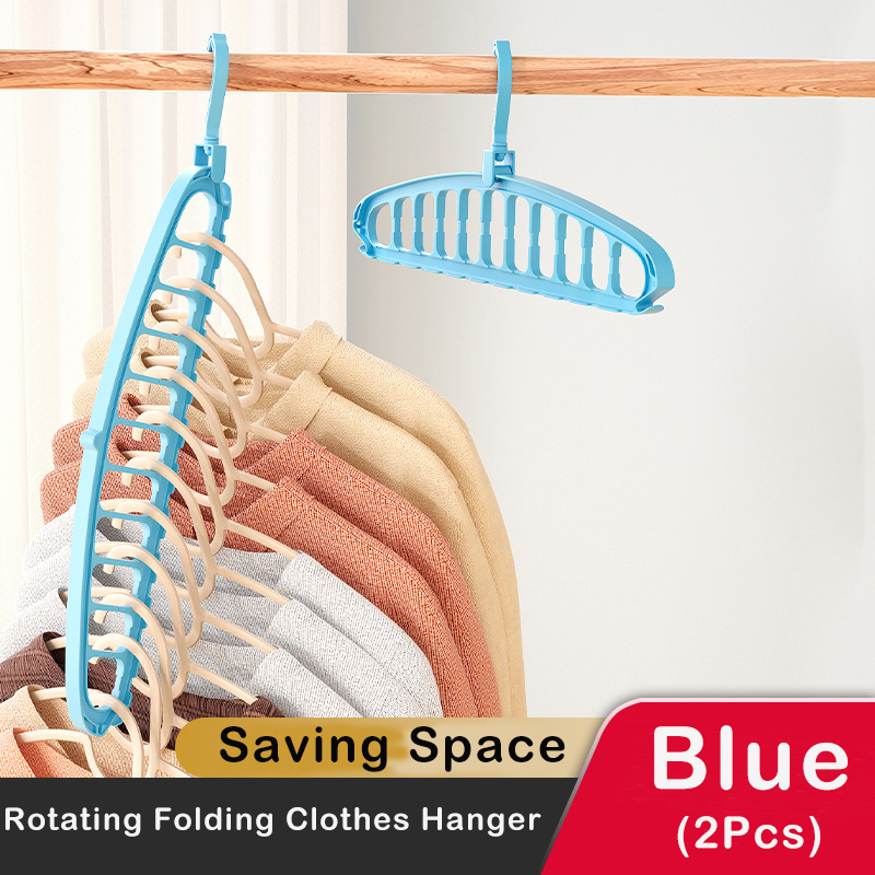 Rotating Folding Clothes Hanger Closet Organizer Multi-port Clothing Drying Rack Foldable Plastic Scarf 11-hole Storage Hangers: Dark Khaki