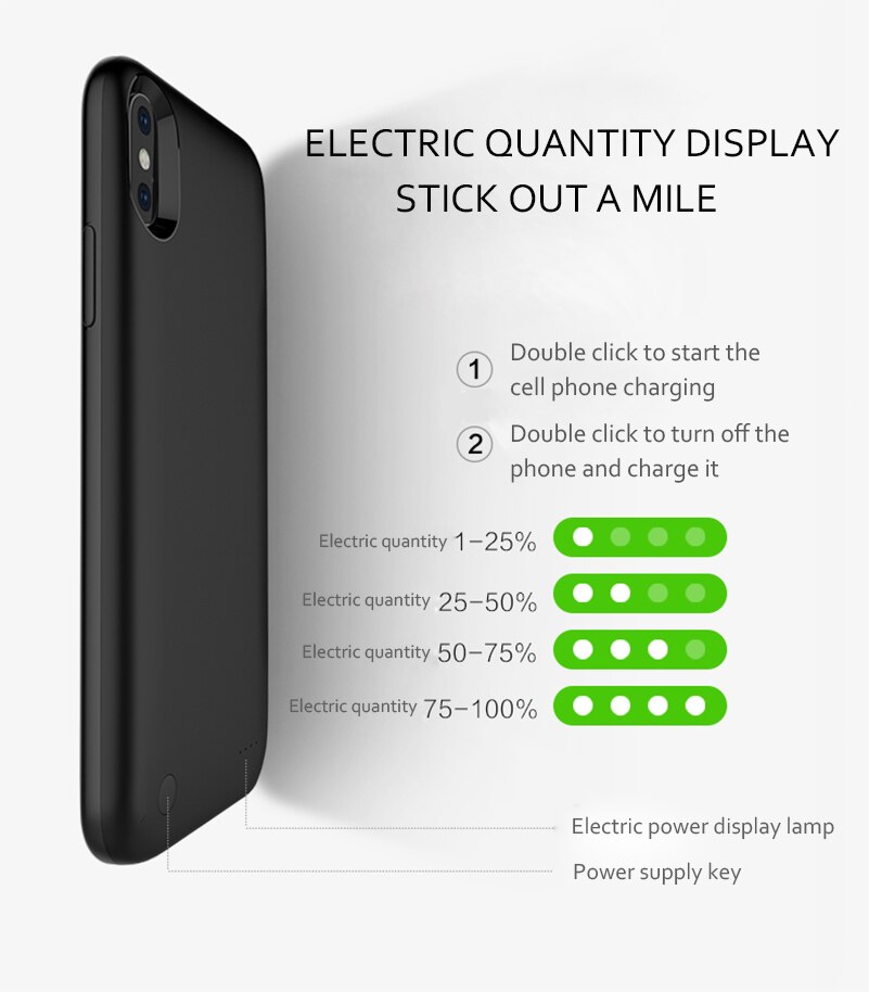 3800mAh Slim di Caso Del Caricabatteria Per il iPhone X 10 Accumulatori e caricabatterie di riserva di Caso di Ricarica Per iPhone X 10 Powerbank Batteria di Back della Copertura Della cassa