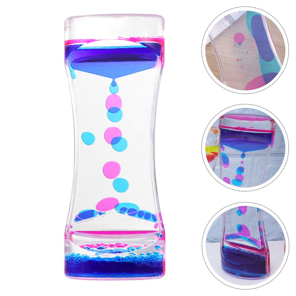Liquid Motion Sandglass Timer Novelty Liquid Motion Bubbler for Children: Blue Pink