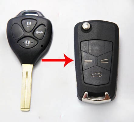 3 knoppen Gewijzigd Vouwen Flip Afstandsbediening Sleutel Shell Voor Toyota Crown 2.5 Blanks FOB Key Case
