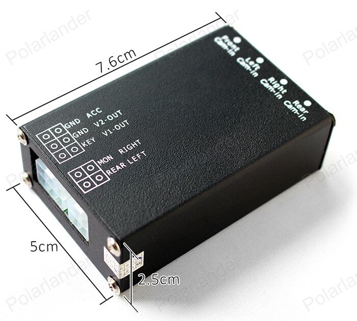 360 View Car Camera Control Box 4 Way Cameras Switch System For Rear Left Right Size Front Camera