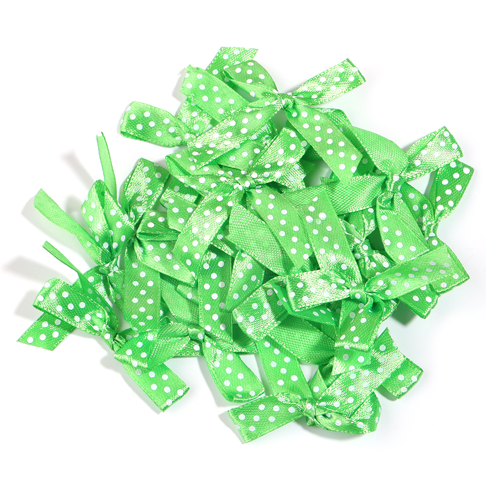 50 teile/los Farbe Polka Punkt Bogen Band Gebunden BöGen für Kleidung Party Dekoration DIY Haarnadel Handwerk Zubehör Materialien: Langweilig