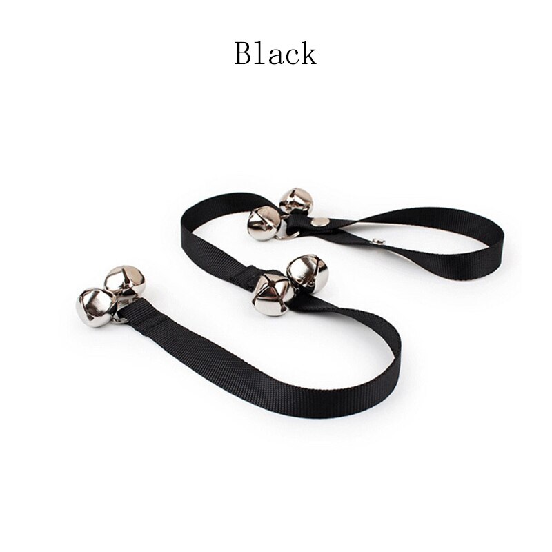 Sonnette pour animal domestique corde | Corde, plusieurs couleurs, réglable 6/7 cloches pour animal de compagnie, collier de chien, fournitures pour animal de compagnie, de noël, formation de chien, sonnette de sonnette: M / Black