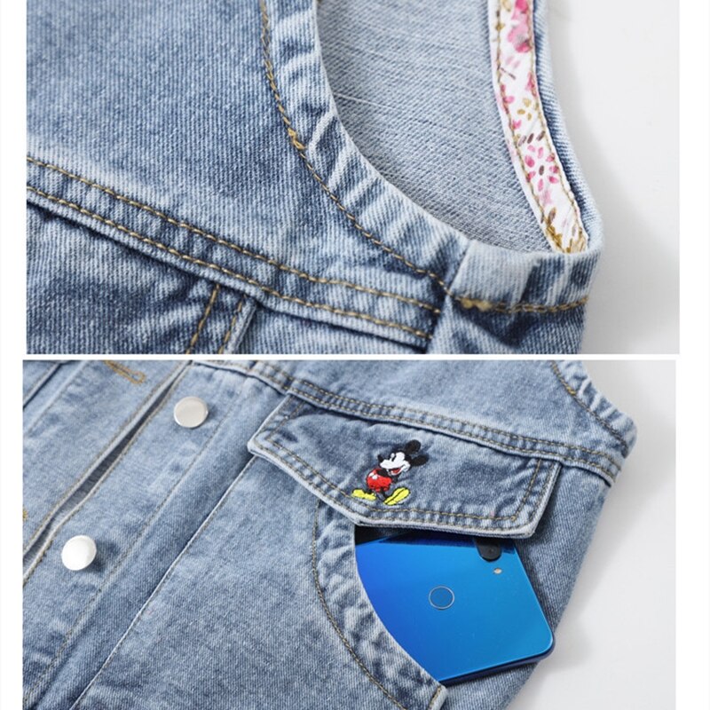 Denim mouwloos damesjack plus size lente herfst kort vest jeans dames borduurwerk blauwe casual jassen vest chic