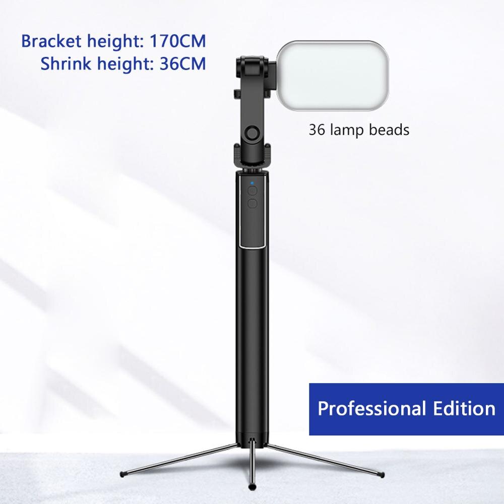 Handheld Versteckte Bluetooth Stativ 3 in 1 Selfie Stock w/Schönheit licht Erweiterbar Selfie-Timer Füllen Licht für iPhone Samsung Telefon: Professional Edition