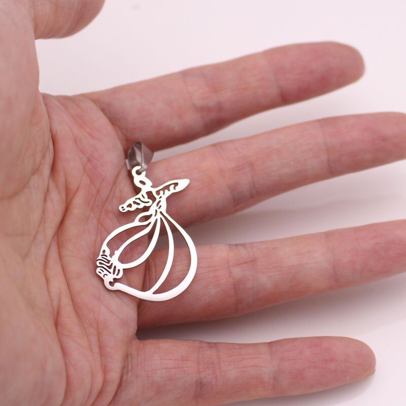 Dervish dance muslim islam turkey stainless steel Pendant necklace