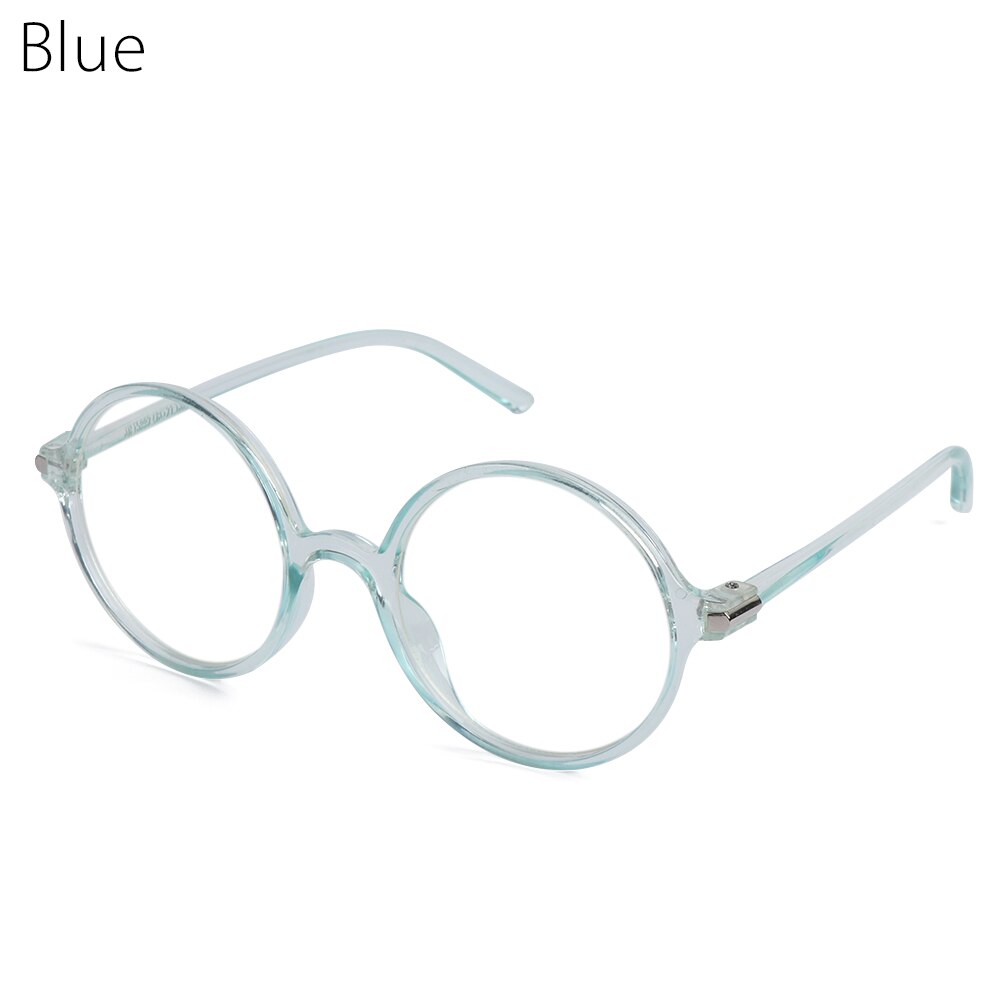 Computer Classic Transparent Round Glasses Anti Blue Glare Frame Clear Lens Myopia Glasses Vintage Eyeglasses Optical Spectacle: blue2
