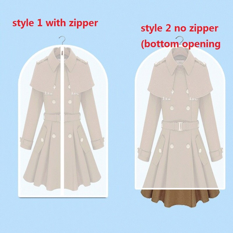 Transparent dust cover clothes storage bag closet wardrobe hanging organizer Suit Bag Moth Proof Garment Bags Home organizer