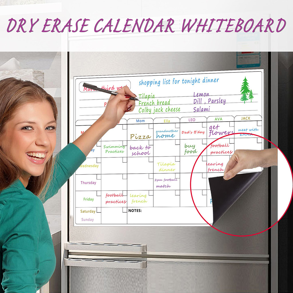 A3 Magnetische Wekelijkse & Maandelijkse Planner Whiteboard Magneet Flexibele Dagelijks Bericht Tekening Koelkast Bulletin White Board