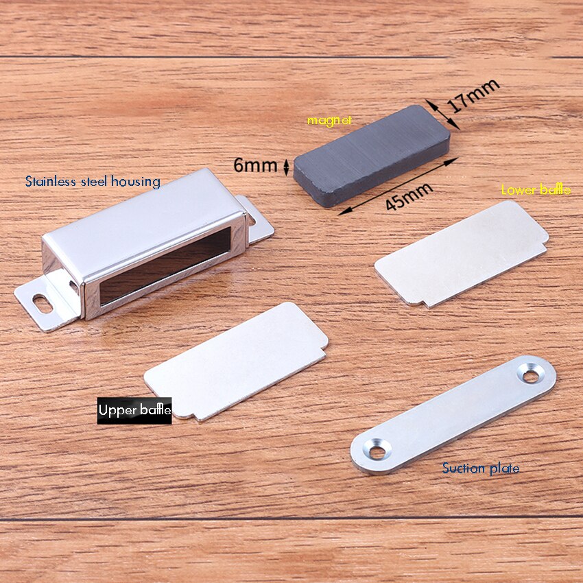 60mm Stainless Steel Cabinet Door Catch- 25kg Magnetic Catch for Kitchen Cupboard Wardrobe Closures Cabinet Door Drawer Latch