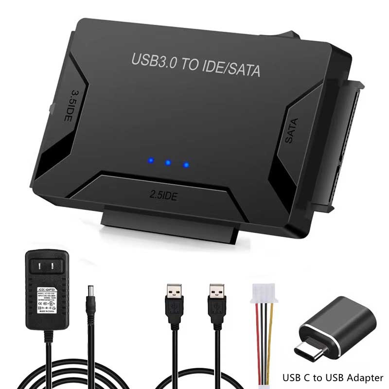 SATA IDE zu USB 3.0 Adapter Festplattenadapter Kabel Konverter für 2,5/3,5 Zoll SATA und IDE HDD SSD Unterstützung 6 TB für PC MacBook