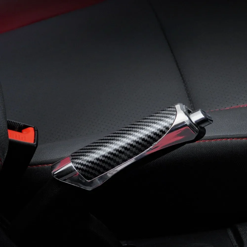 Universal Auto Handbremse schützen Abdeckung Styling Holz Kohle faser Dekor hochwertige abs glatte Geländewagen Innen zubehör: Black