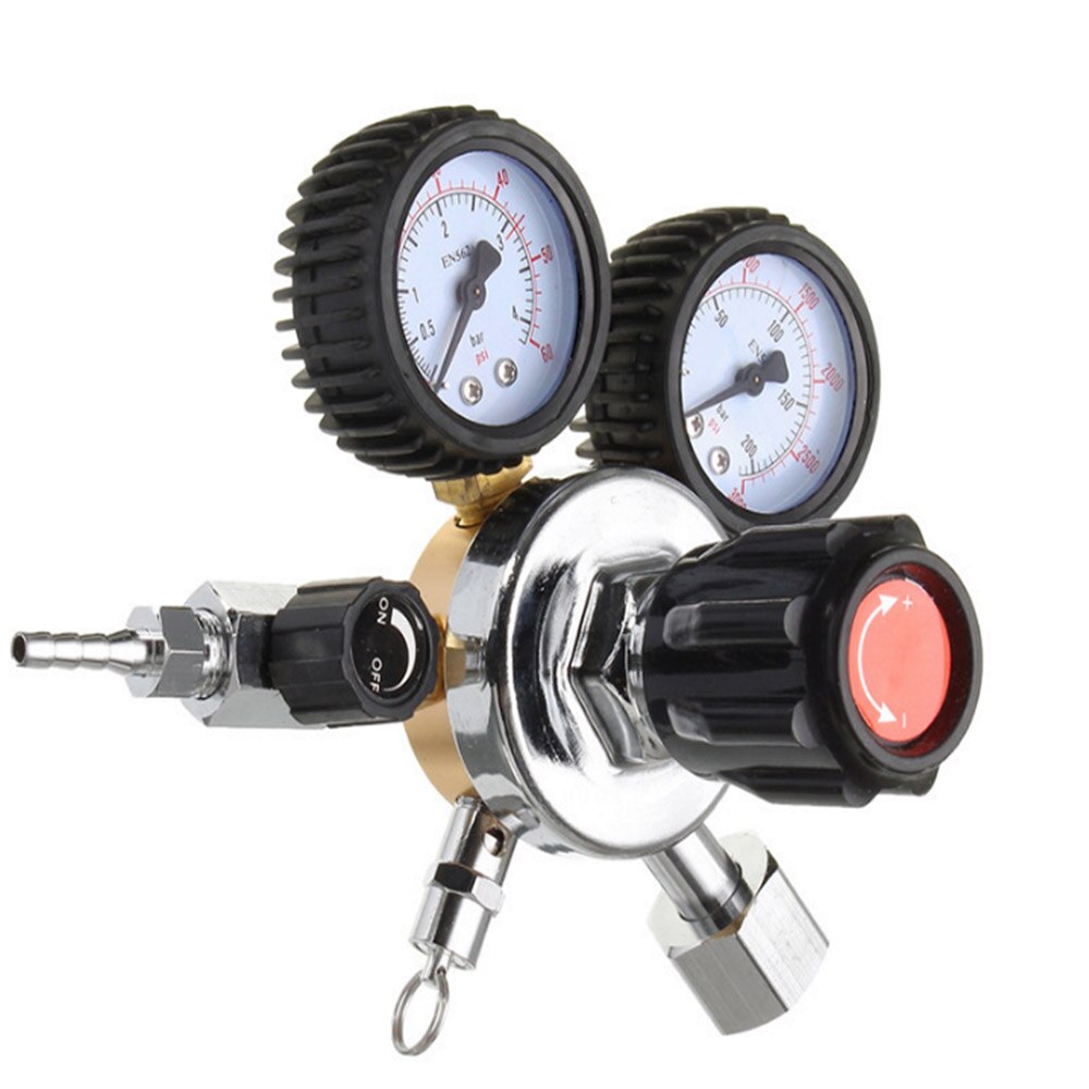 CO2 Gas Fles Regulator Kooldioxide CO2 Regulators Drukregelaar Voor Drank Bier Brouwen W21.8 Dubbele Gauge Regulator