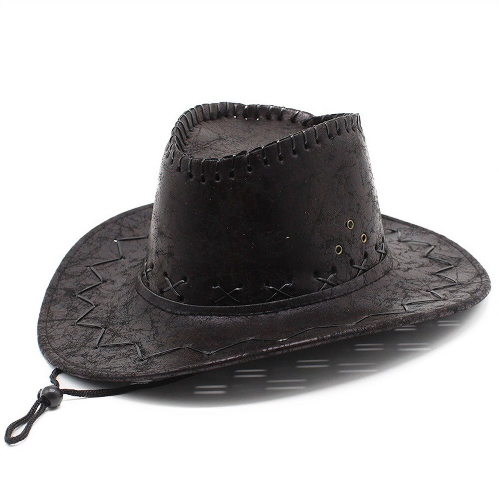 Retro Cowboy Hat Cowgirl Cap Western Style Cool Men Patch Outdoor Horse Riding 56-58cm Hat NZ0036