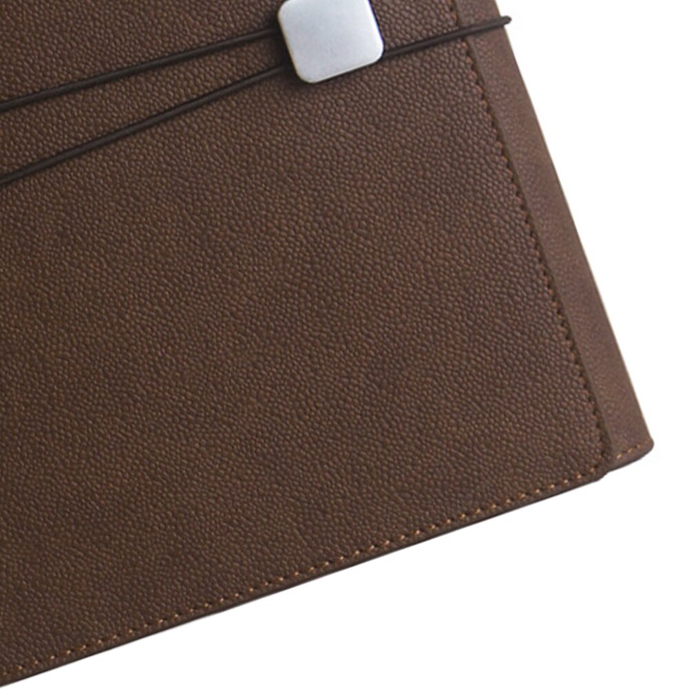 A5 90 Pages Agenda Phone Pocket Office Planner With Card Slot PU Leather Organizer Coil Binding Three-fold Calendar Notebook