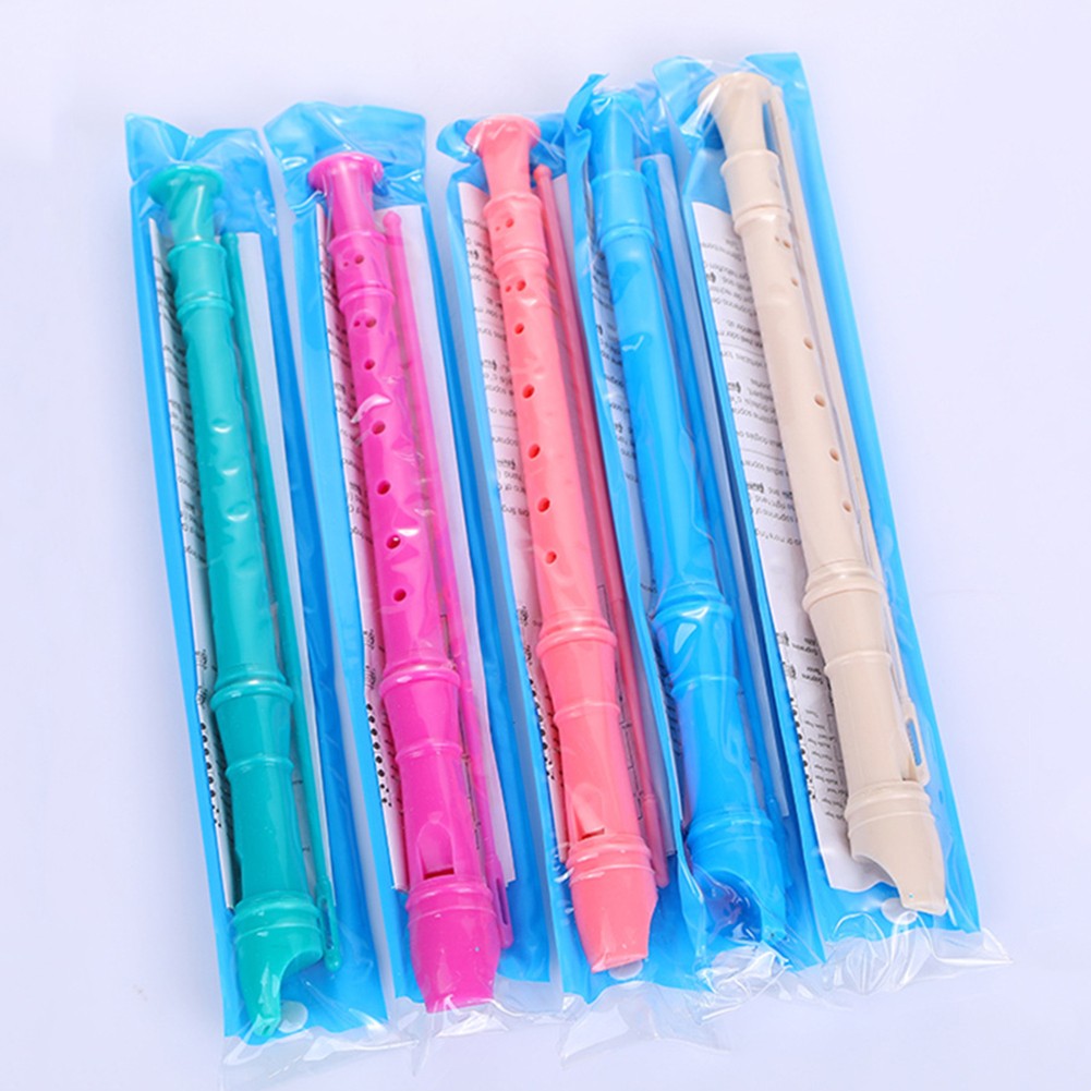 12.79 "8 Gat Plastic Recorder Lange Fluit Houtblazers Instrument Kleurrijke Met Cleaning Rod Abs Hars Muziekinstrument Accessoire