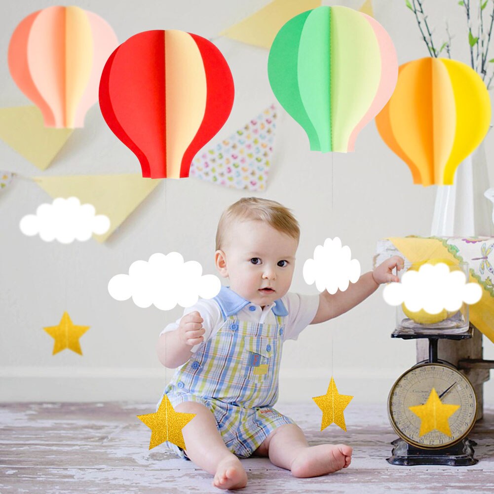1pc Air Balloon Paper Garland Hanging Decorations Paper Ornaments Wedding Baby Shower Birthday Party Decoration Photo Booth
