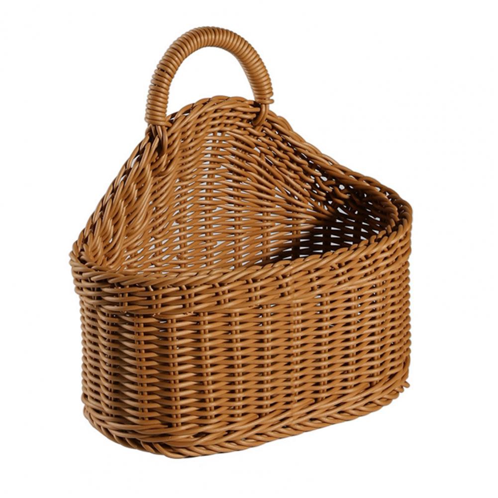 Panier de rangement en rotin multicolore, joli panier de rangement en osier, avec poignée, durable