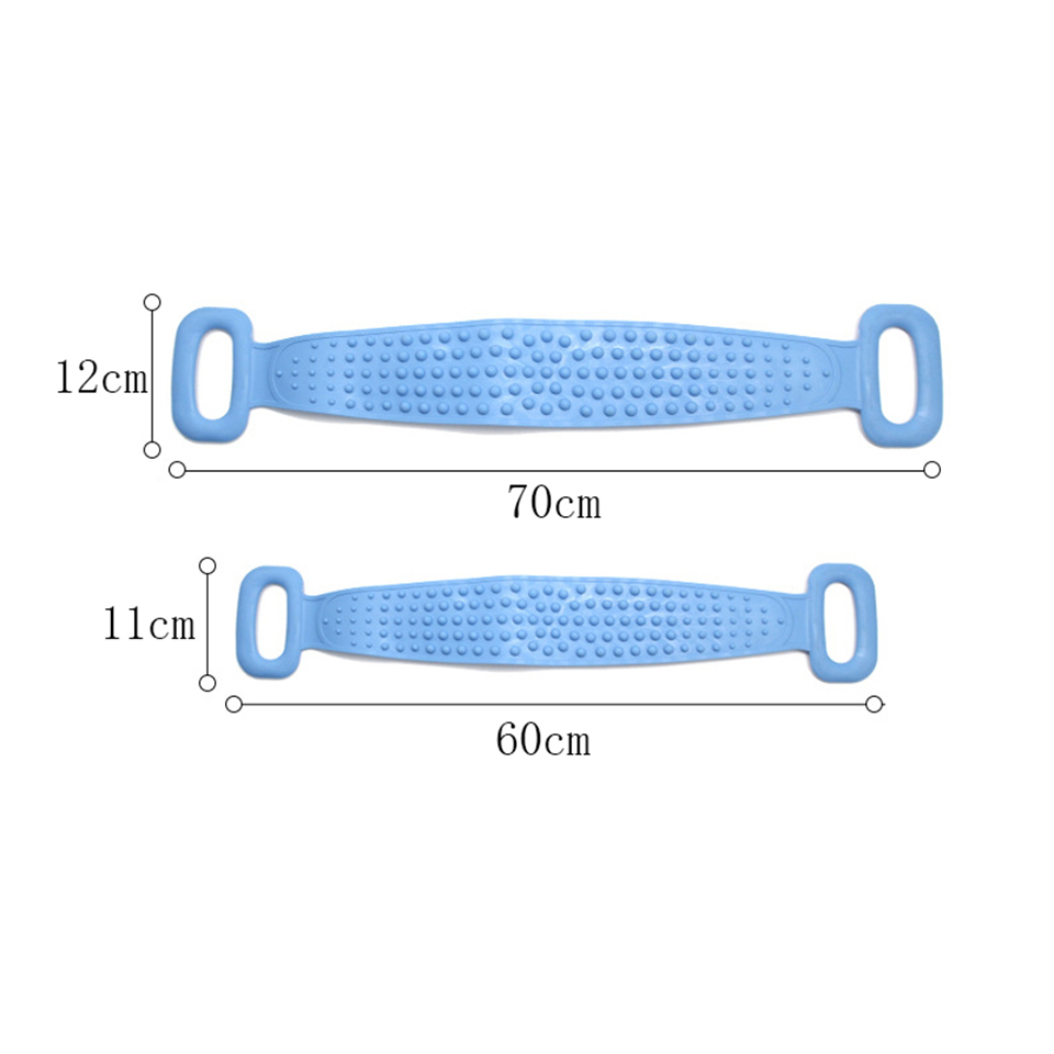 Silicone Gel Scrub Bath Brush Strip Massage Back Rubs Bathing Tape Long Back Rubbing Sided Silicone Scrub Body Skin Bathroom