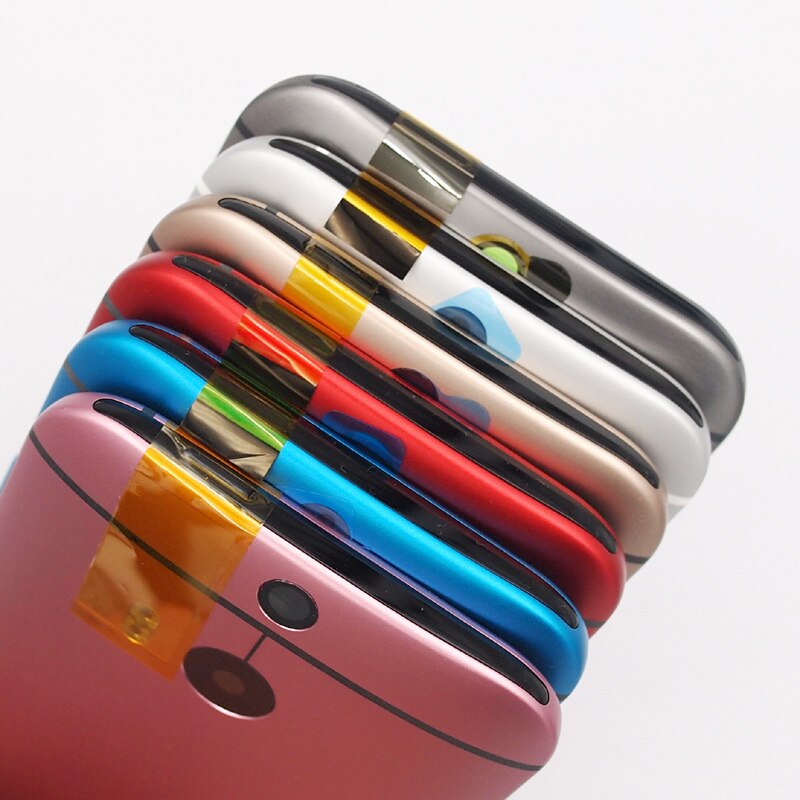 BaanSam Batterij Deur Back Cover Top Vel Onderste Vel Dual Sim-kaart Lade Behuizing Case Voor HTC One 2 m8 Met Zijknoppen