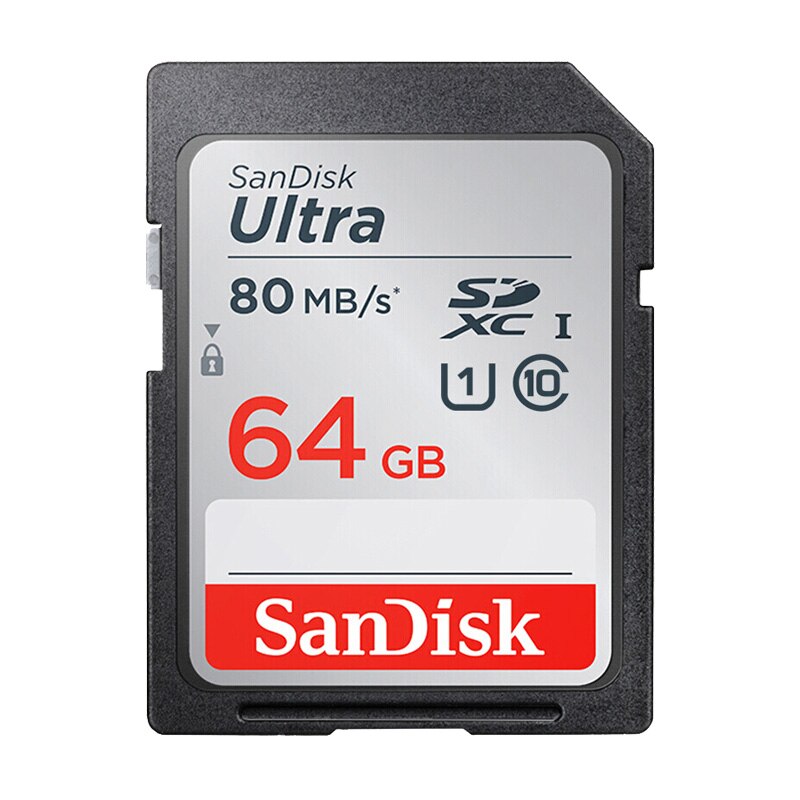 Original sandisk extreme pro/ultra 64gb sd-kort minneskort 32gb flash-kort 128gb 16 gb klass 10 u3 för 1080p 3d full hd-kamera: Sdunc 80mb 64gb
