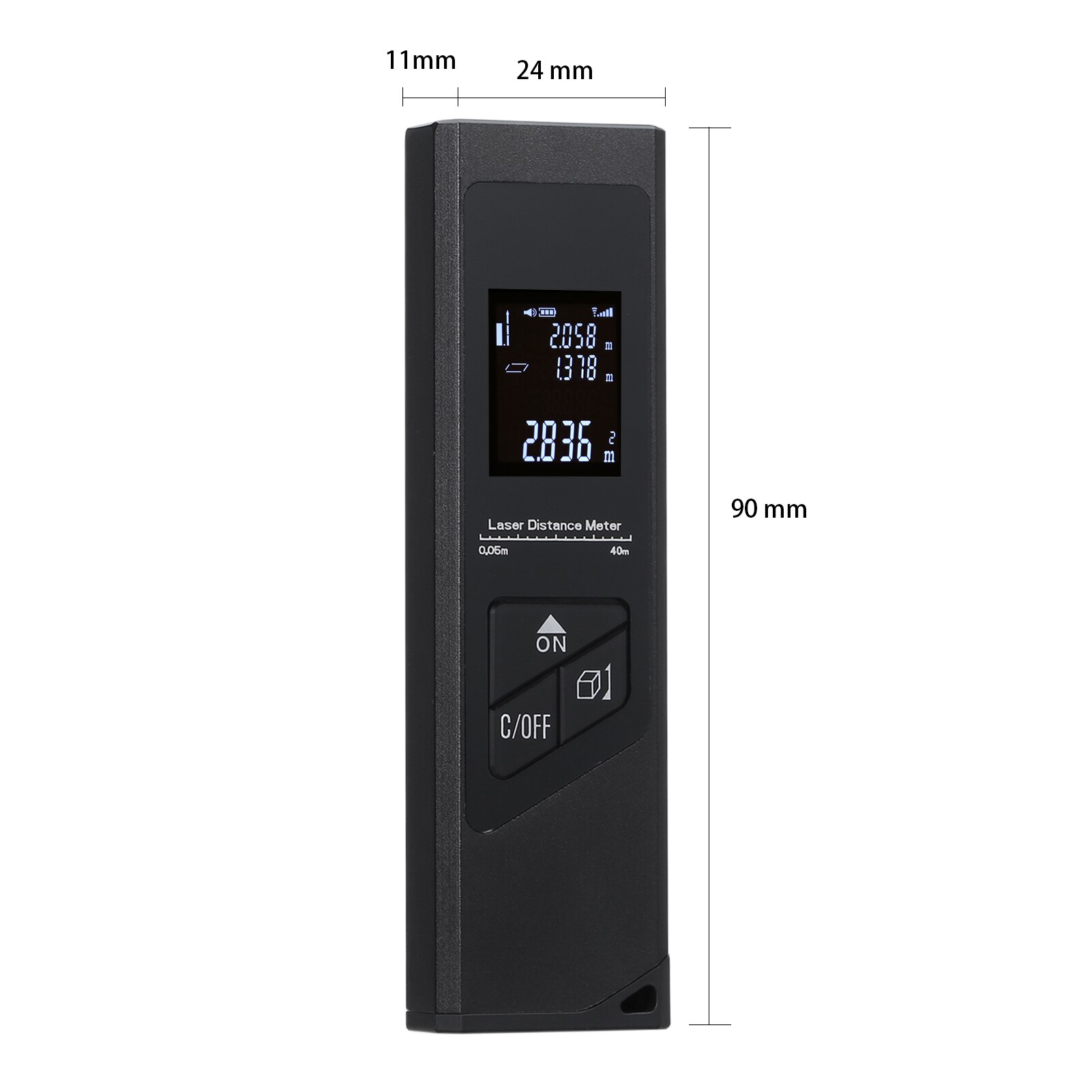 40M Handheld Rangefinder Aluminium Alloy Digital Mini Distance Measuring Meter Portable USB Charging Measurement Device for Area