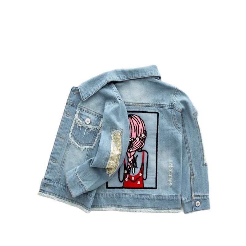 2022 ragazze giacca blu cappotto manica lunga Denim bambino capispalla per bambini primavera top abiti autunno nuovi bambini stampa giacche cappotto