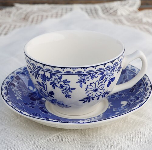 Juego de tazas de té con flores porcelana China taza de café Royal Bone China taza de té Vintage platillo con bandeja Copos copa de verano AC50BD: Style8