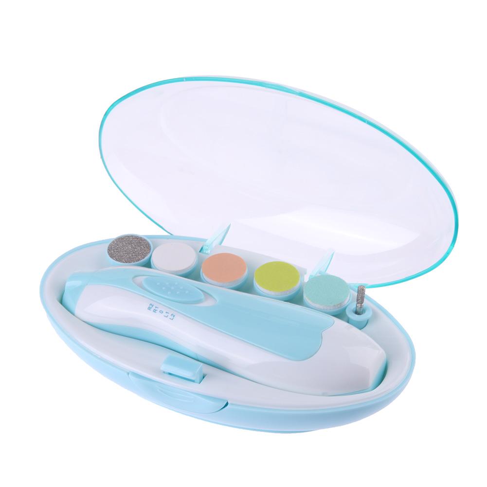 Tagliaunghie per bambini per bambini Manicure elettrico per bambini Pedicure tagliaunghie tagliaunghie Set per la cura delle forbici nuovo nato con 6 pezzi tagliaunghie: Blu