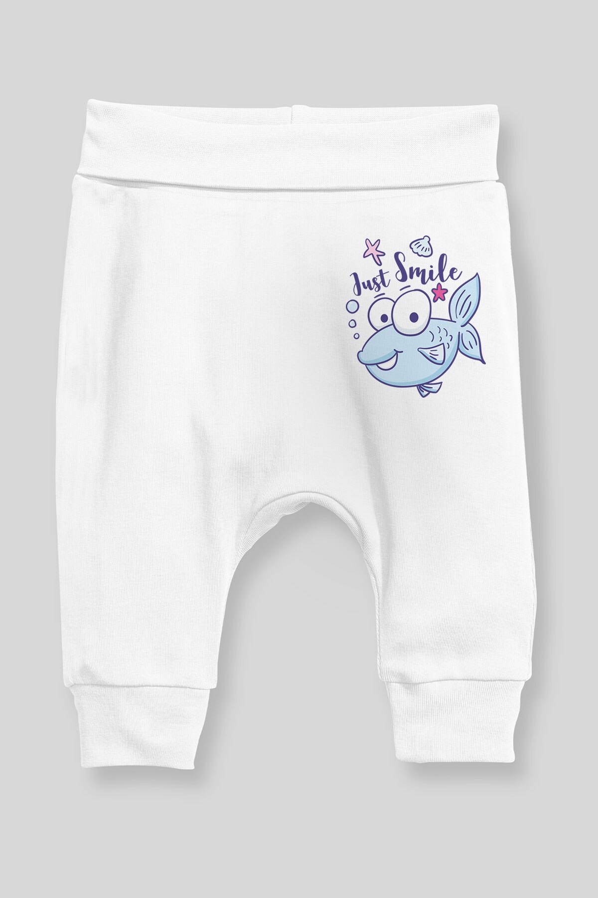 Angemiel Baby Just Smile Wishing Fish Baby boy Harem Pants Pantalon White