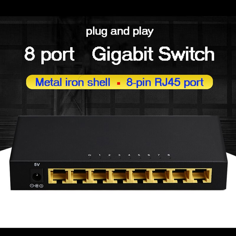 Gigabit Switch ethernet 100M/1000Mbps Network Switch RJ45 ports Hub Splitters Support auto flip function Ethernet Smart Switcher